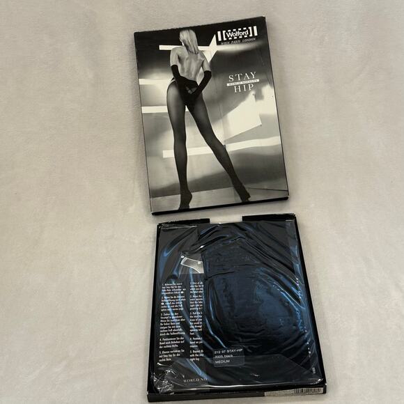 Wolford Black Stay Hip Hosiery - Picture 5 of 6